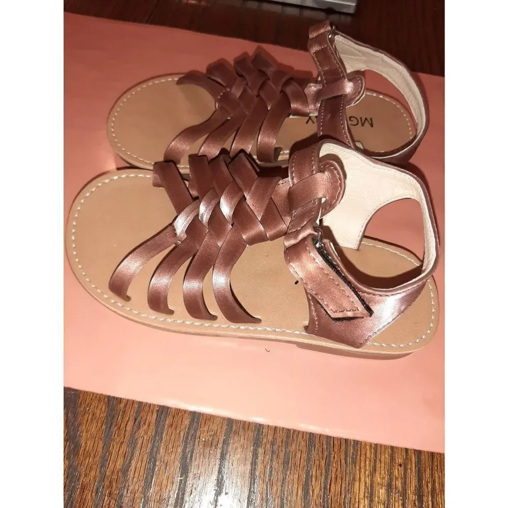 New Toddler Size 10 (27) MG Baby Brown Open Toe Strappy Sandals